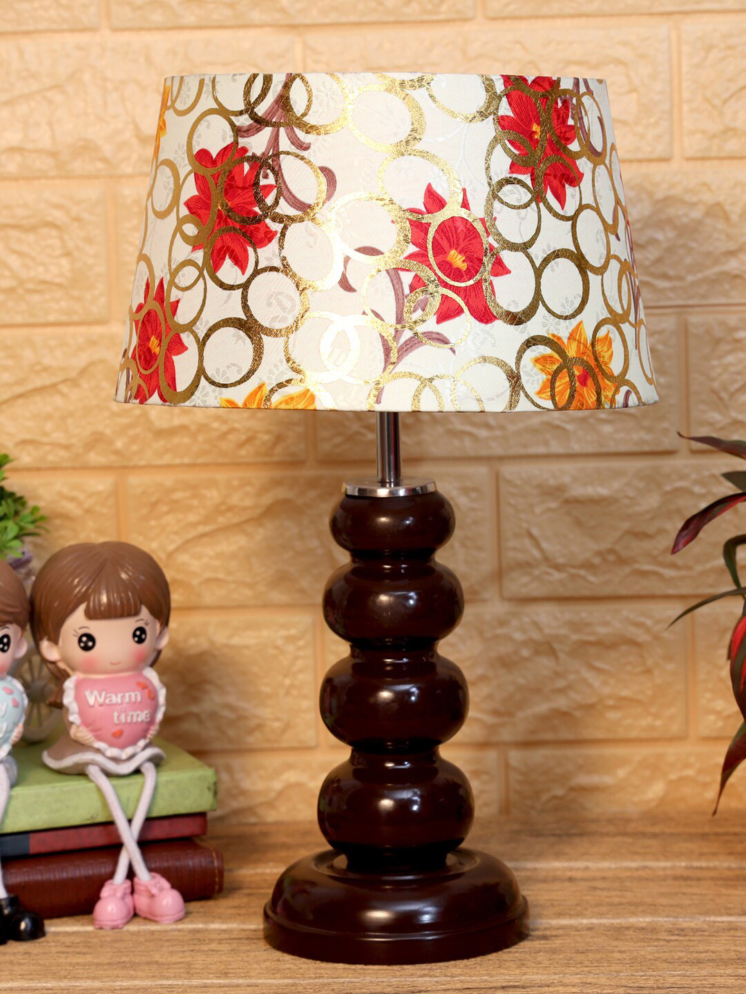 

foziq Brown & White Solid Table Lamp