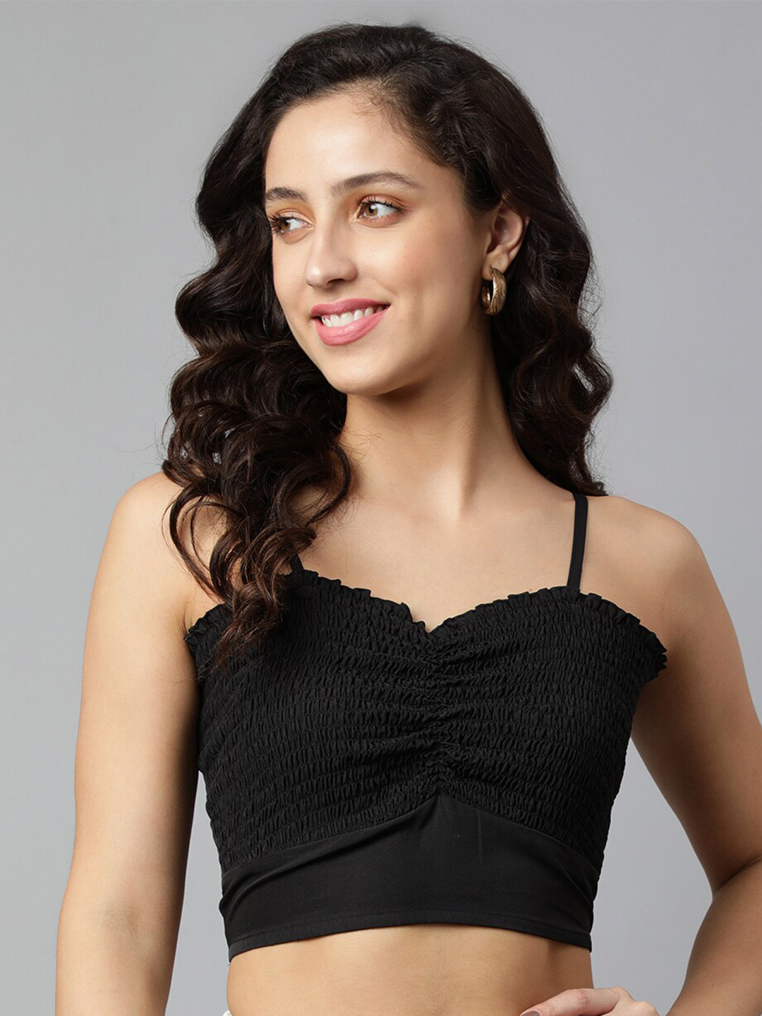 

DEEBACO Women Black Bralette Crop Top