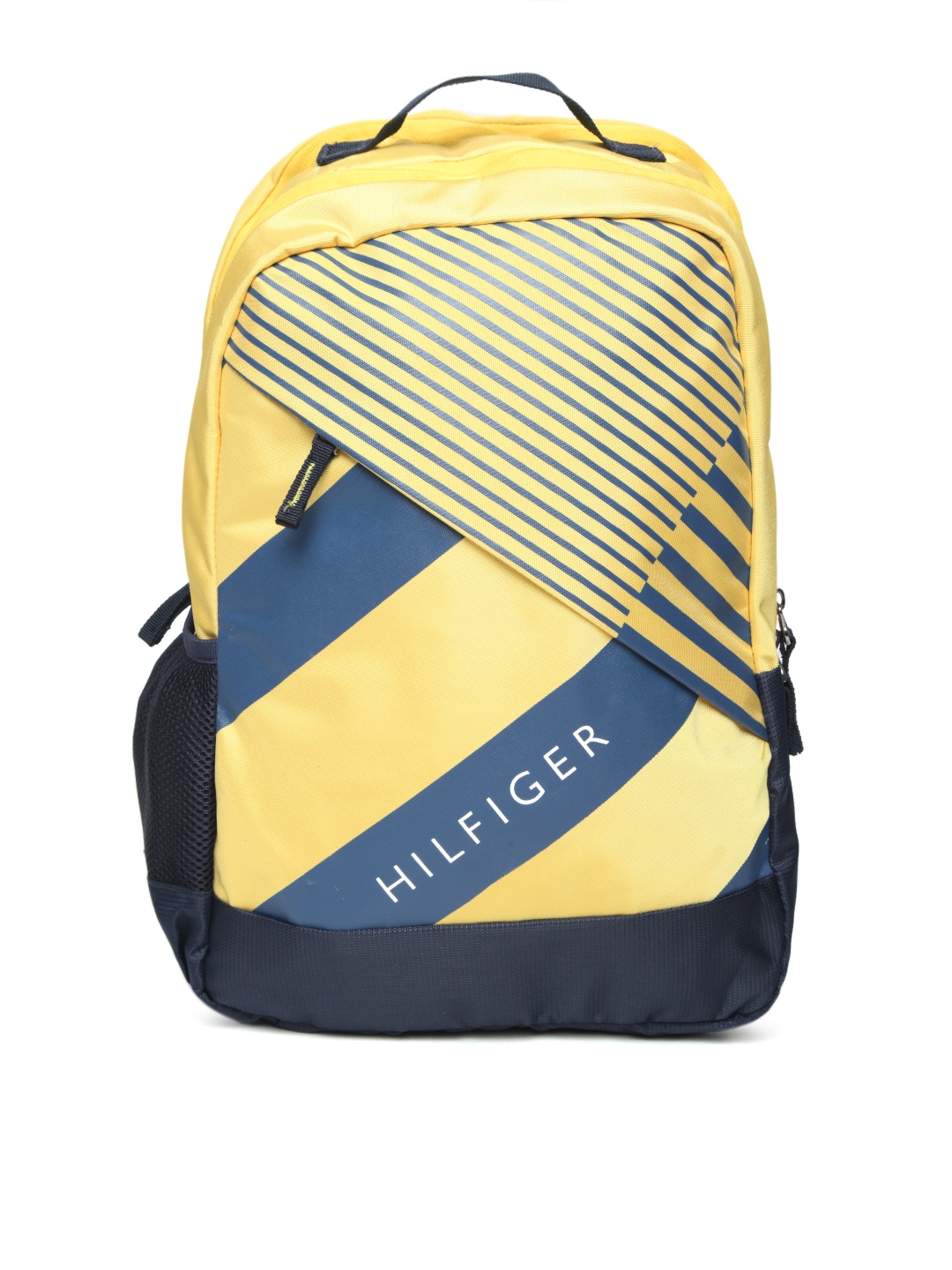 

Tommy Hilfiger Unisex Yellow & Navy Blue Printed Laptop Backpack