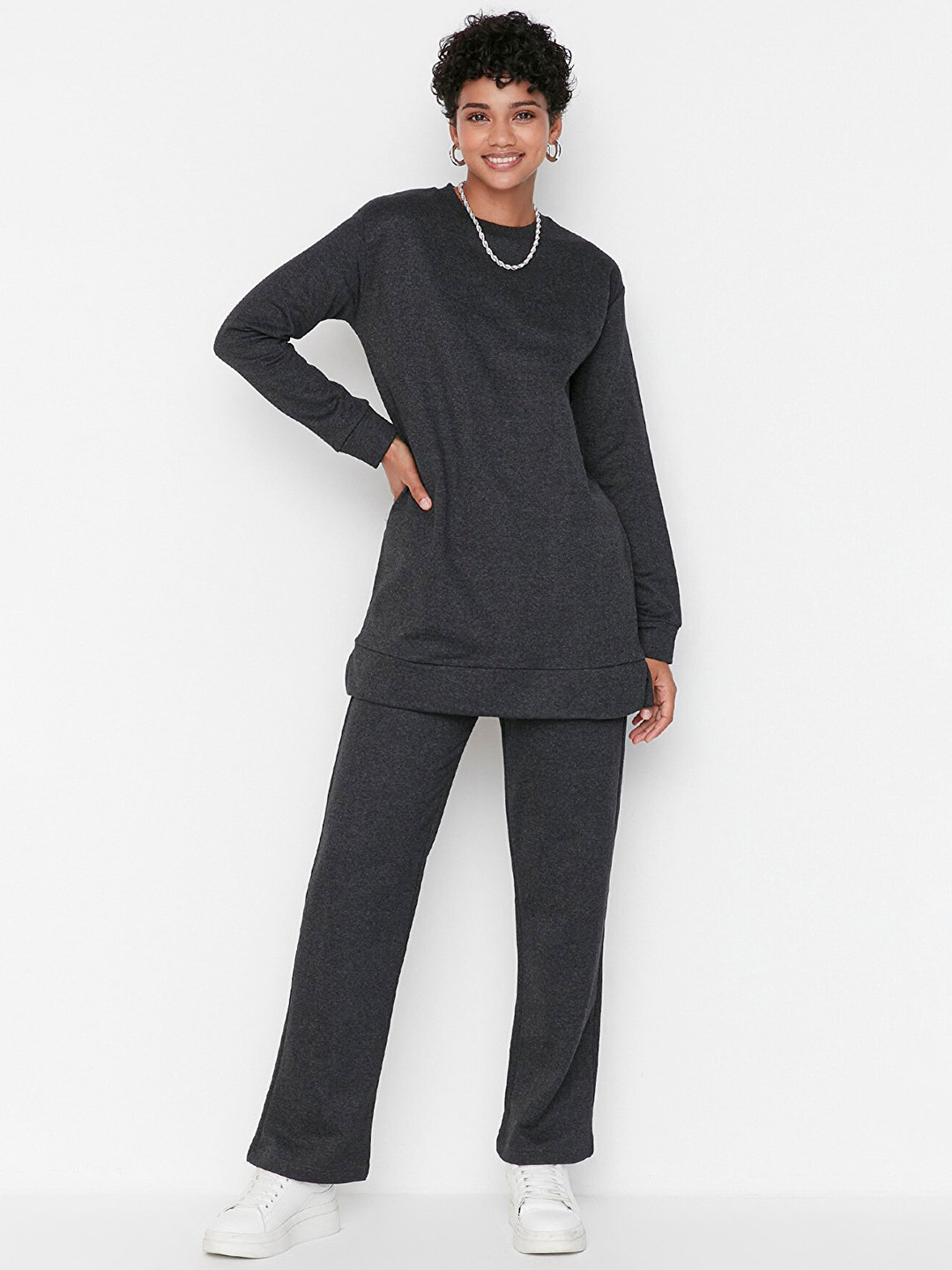 

Trendyol Women Charcoal Solid Tracksuits