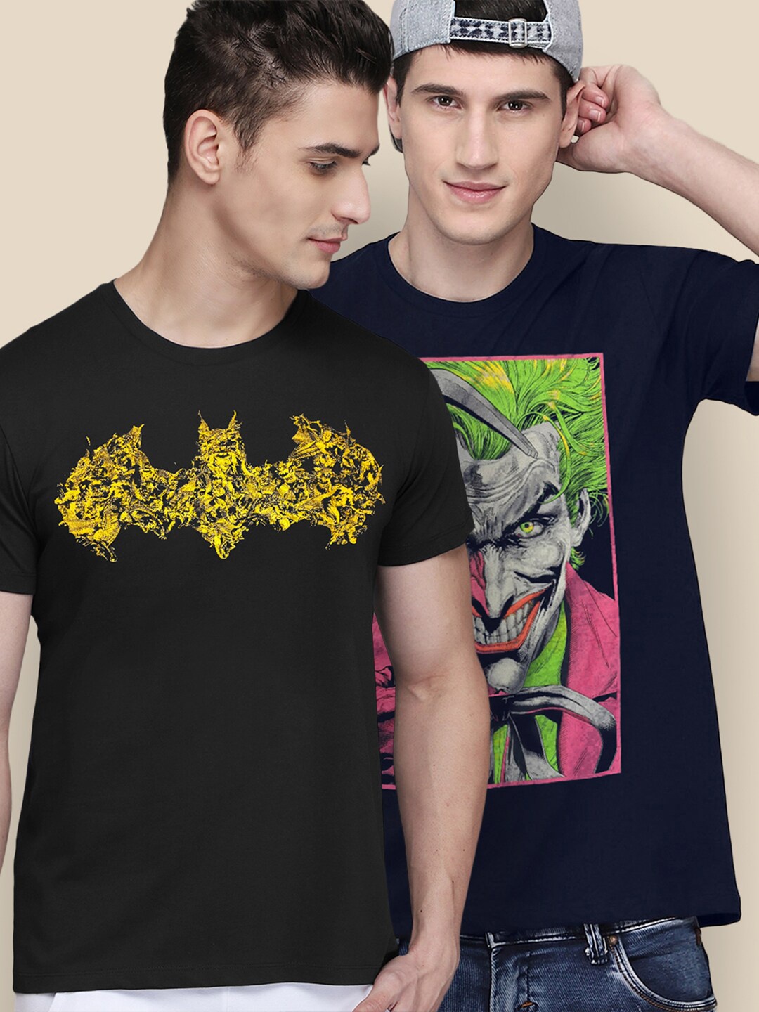 

Free Authority Men Black Pack Of 2 DC Comic Printed Cotton T-shirts