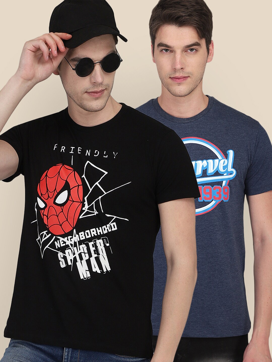 

Free Authority Men Pack of 2 Marvel Print T-shirt, Blue