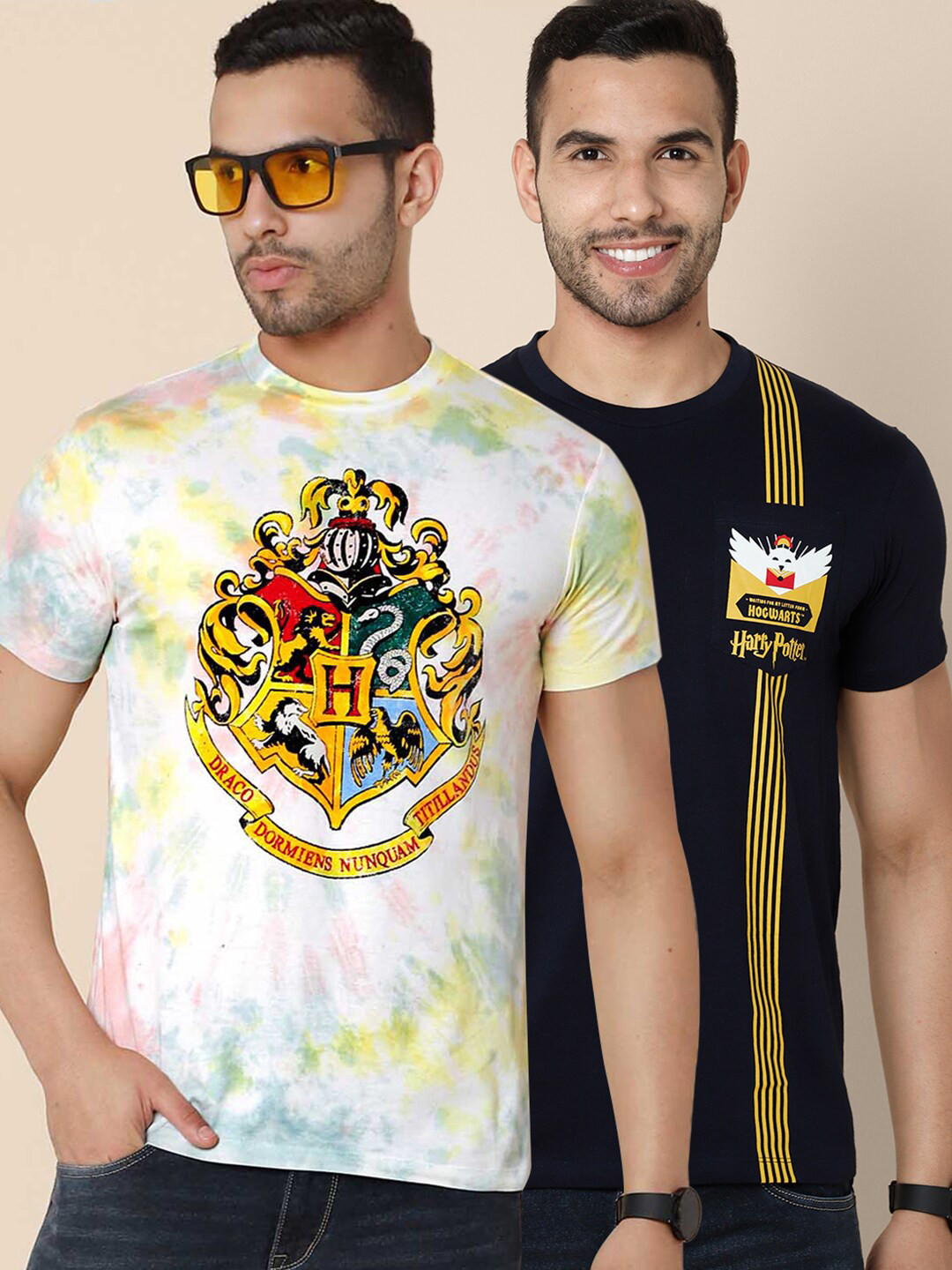 

Free Authority Men Pack of 2 Harry Potter Print Cotton T-shirts, Navy blue