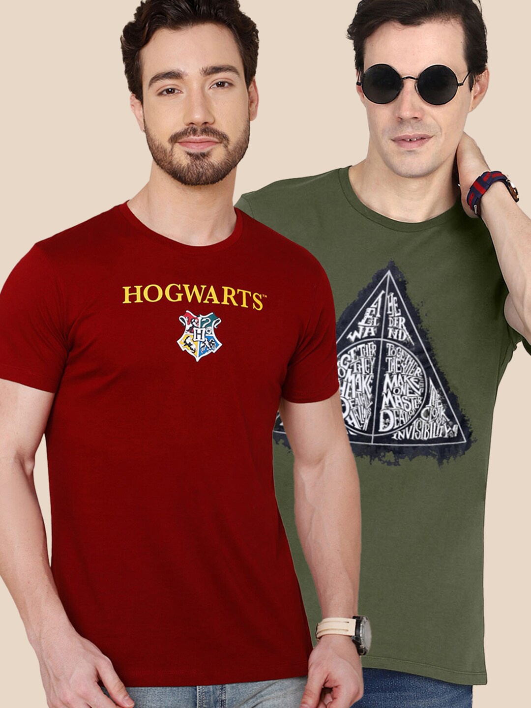 

Free Authority Men Pack of 2 Harry Potter Print Cotton T-shirts, Maroon