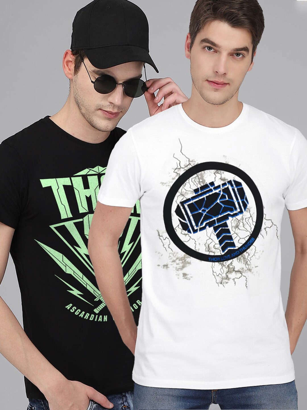 

Free Authority Men White & Black Thor Printed 2 Cotton T-shirts