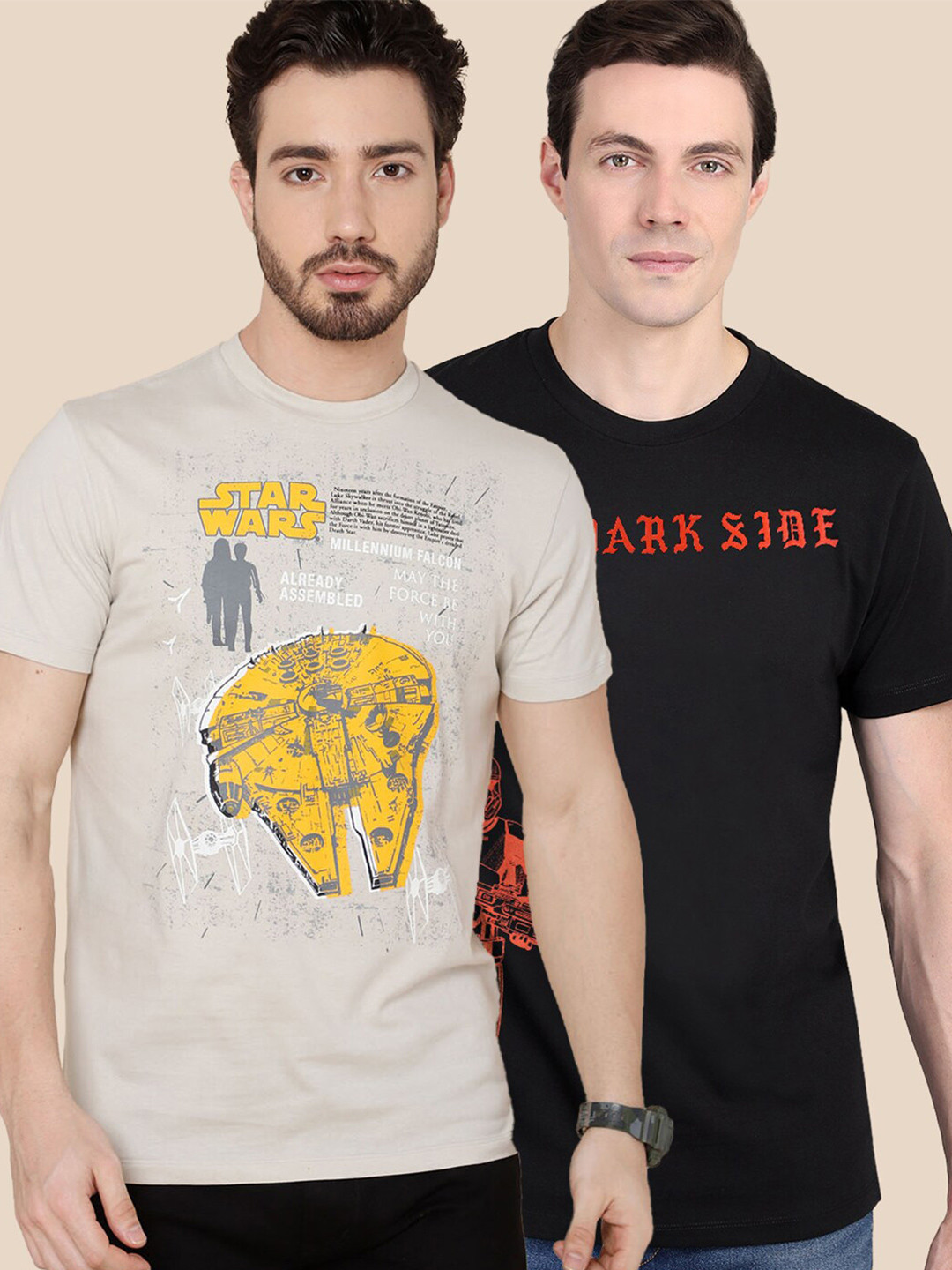

Free Authority Men Pack Of 2 Star Wars Printed T-shirts, Black