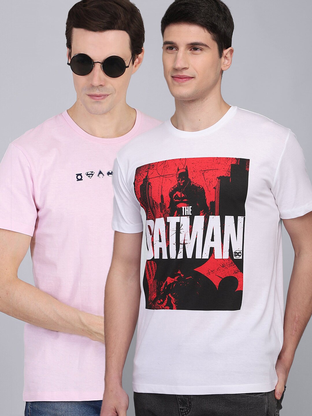

Free Authority Men Pack of 2 DC Comics Print Cotton T-shirts, Pink