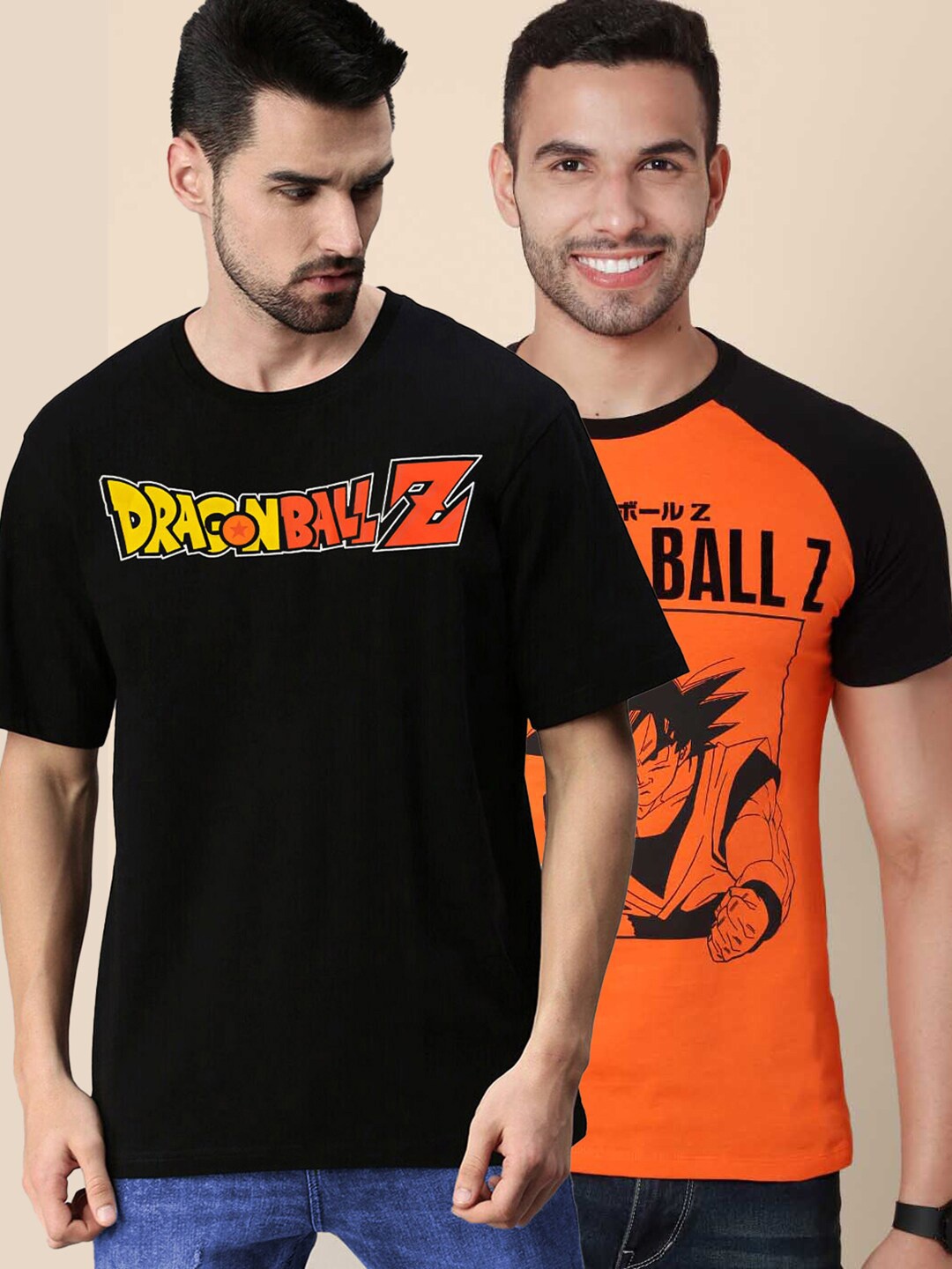 

Free Authority Men Pack of 2 Dragon Ball Z Print Cotton T-shirts, Black