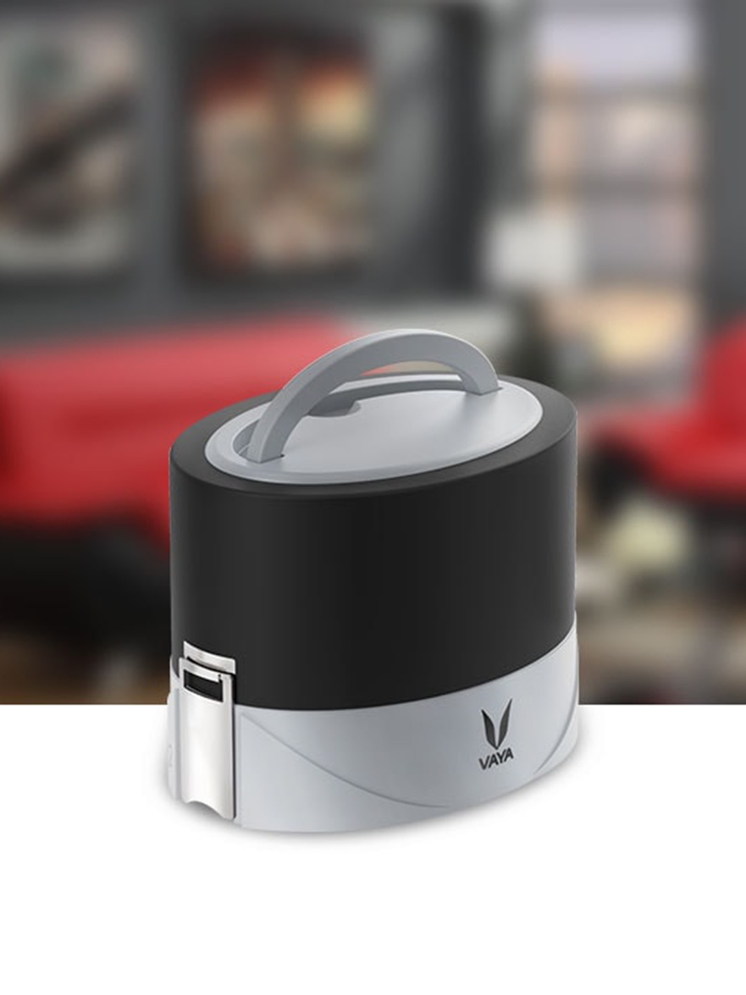 

Vaya Kids Black & Grey Solid Stainless Steel Lunch Box 600 ml