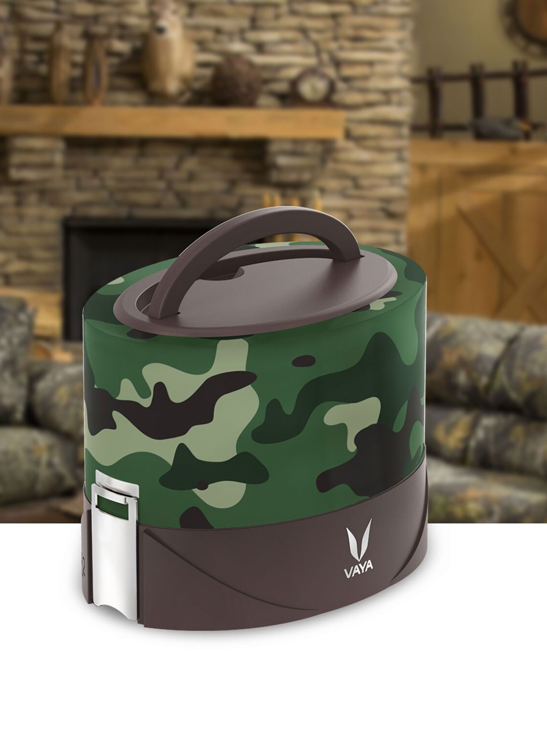 

Vaya Kids Green & Black Printed Lunch Box 600 ml