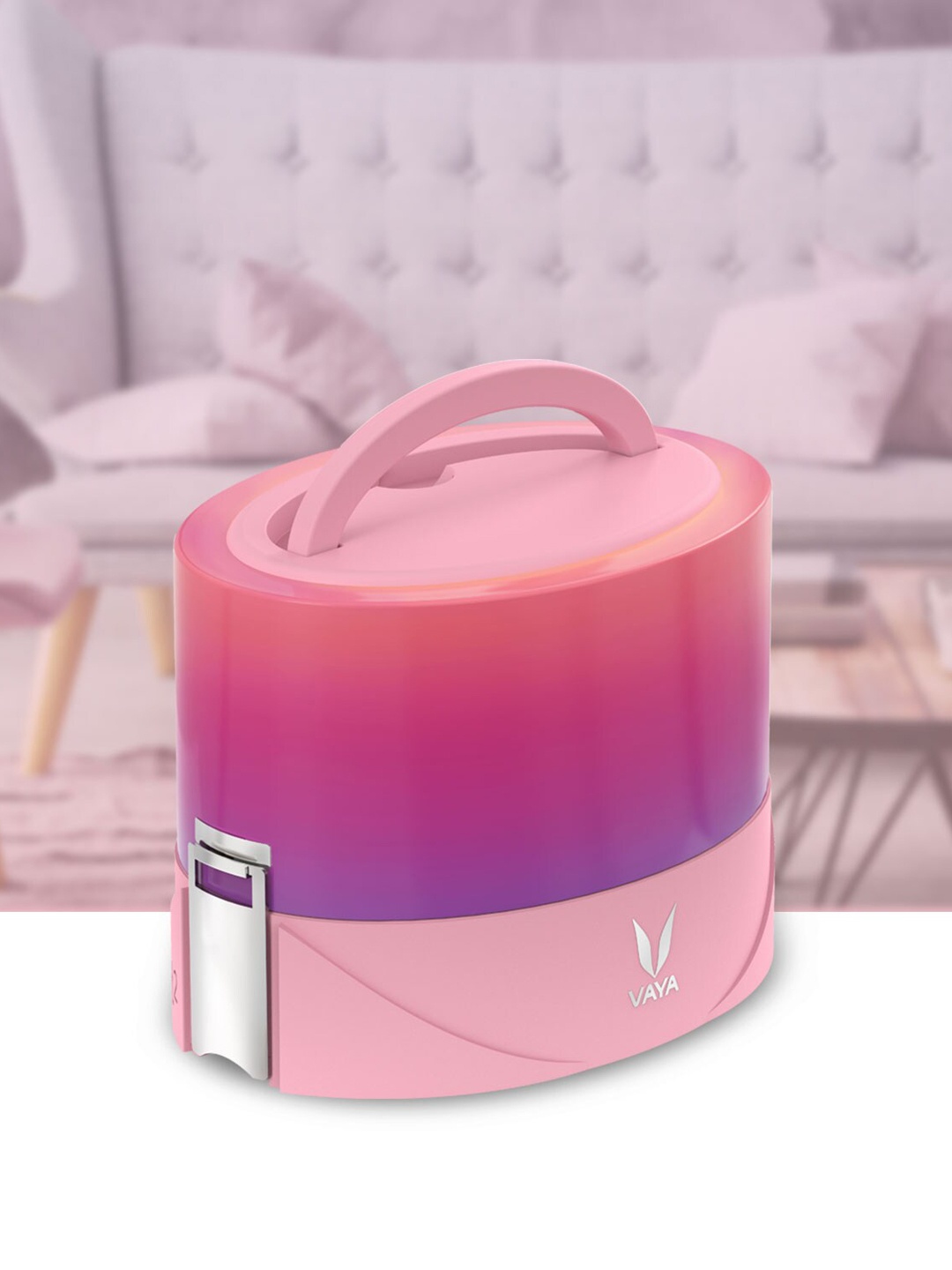 

Vaya Set of 2 Kids Pink & Purple Printed Stainless Steel Lunch Box 300ml each