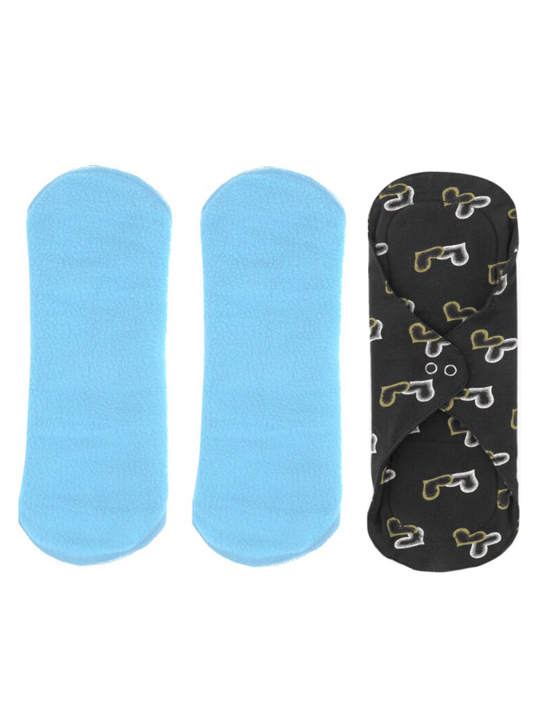 

CareDone Women Pack Of 3 Layered Ultra Thin Rash Free Reusable Sanitary Cloth Pads, Blue