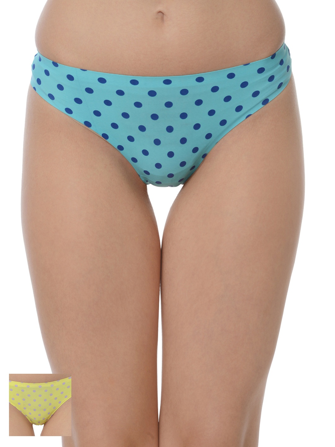 

Da Intimo Women Pack of 2 Polka Dot Print Briefs DIU-0708, Blue