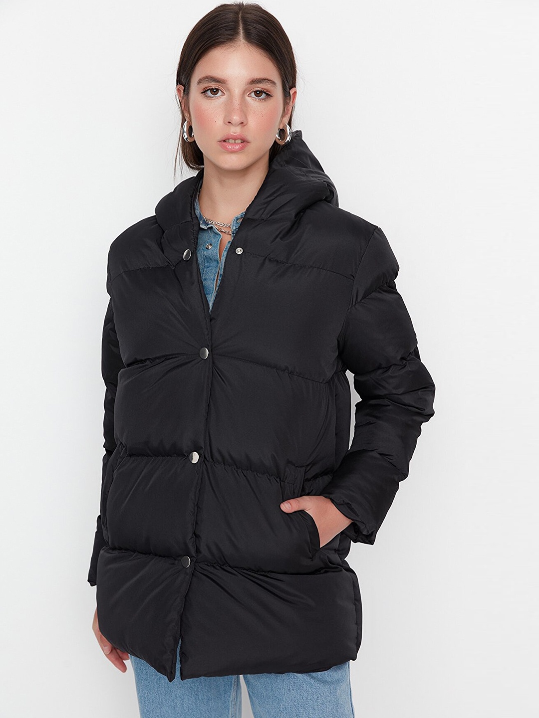 

Trendyol Women Black Puffer Jacket