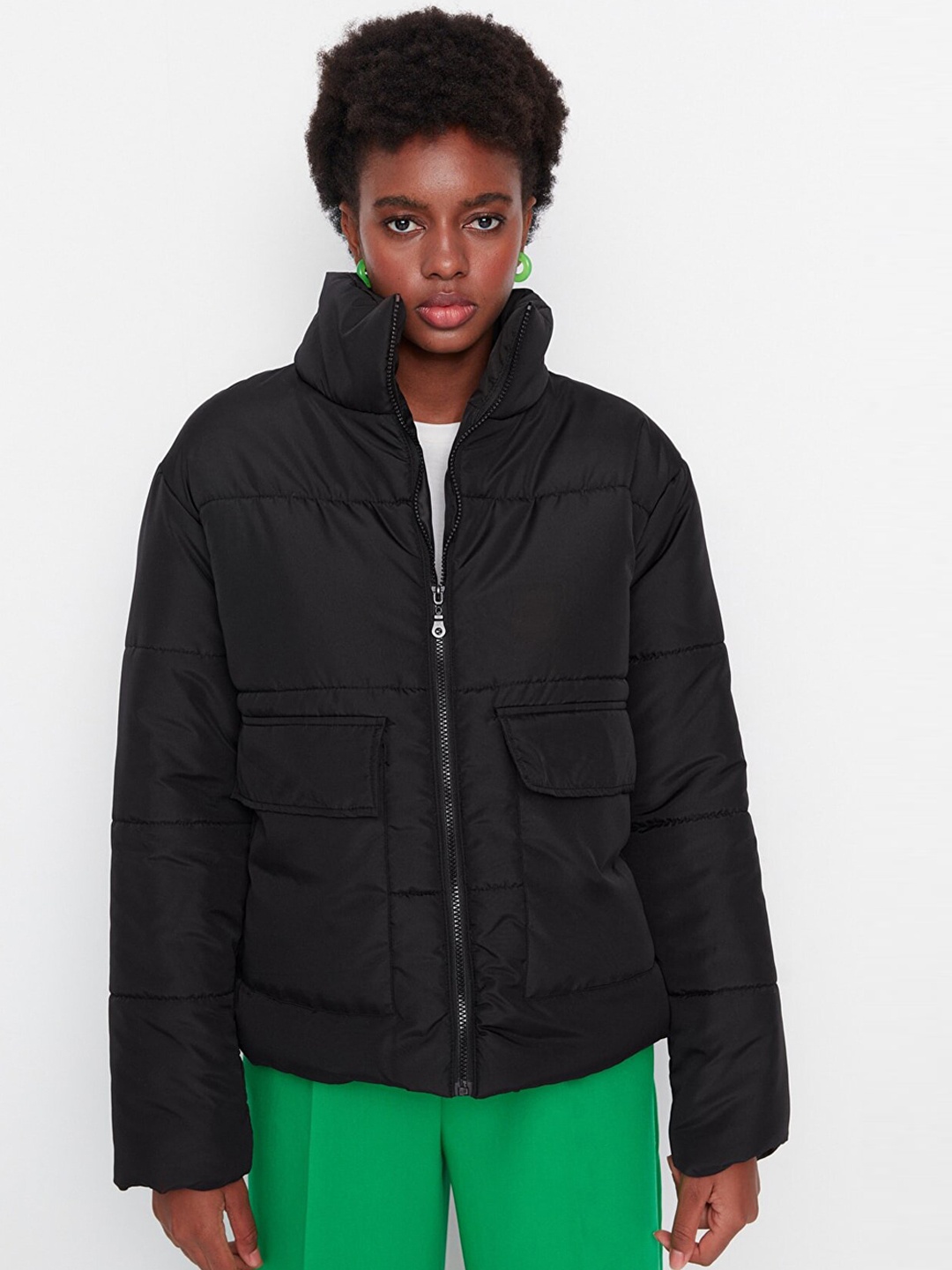 

Trendyol Women Black Bomber Jacket