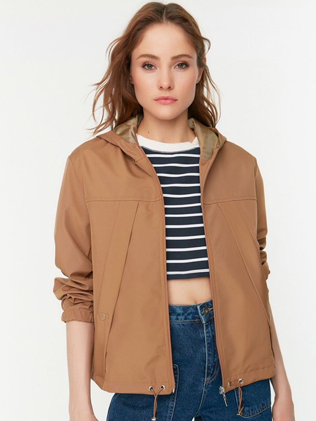 

Trendyol Women Beige Bomber Jacket