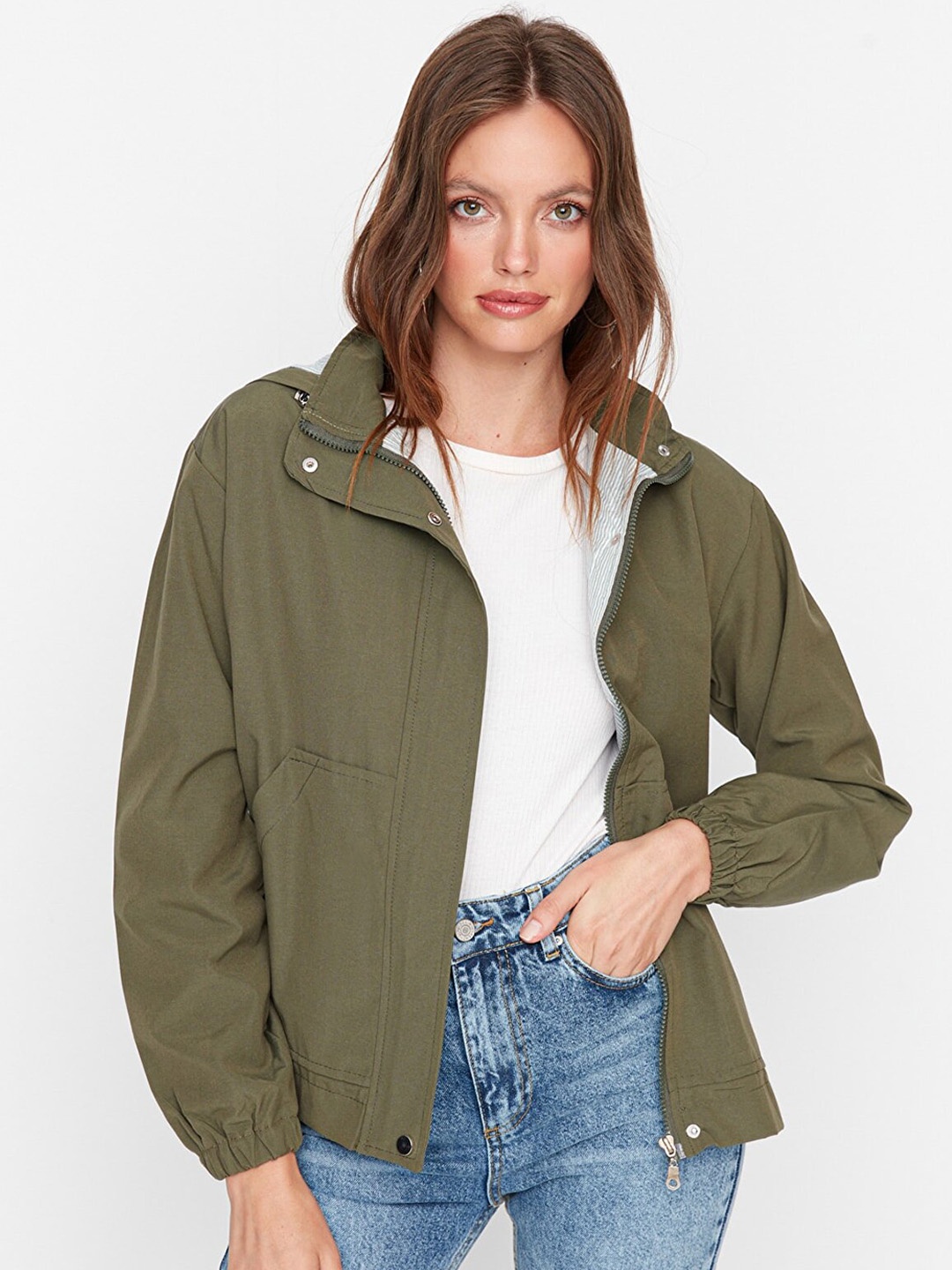 

Trendyol Women Khaki Tailored Jacket