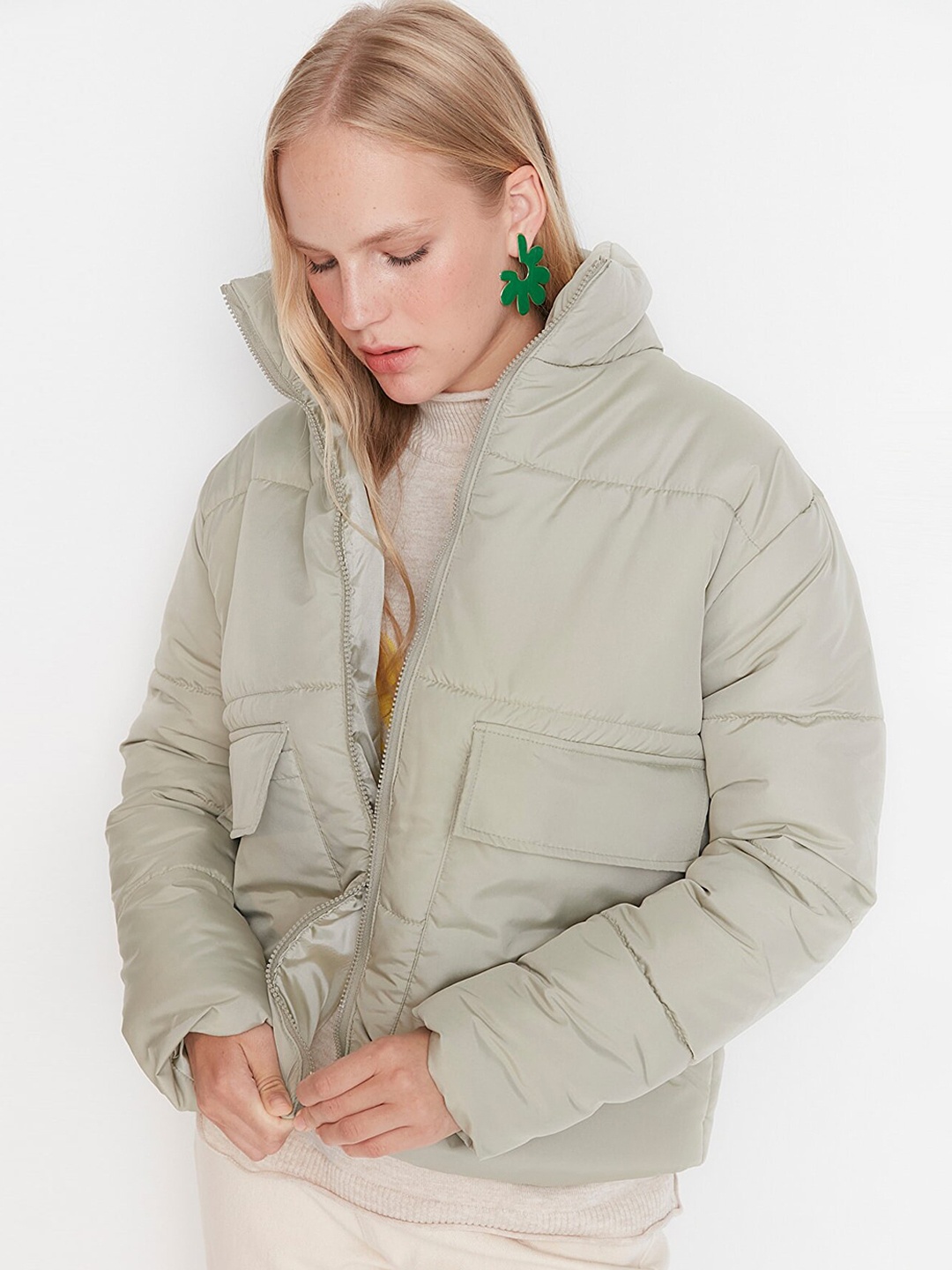 

Trendyol Women Green Puffer Jacket