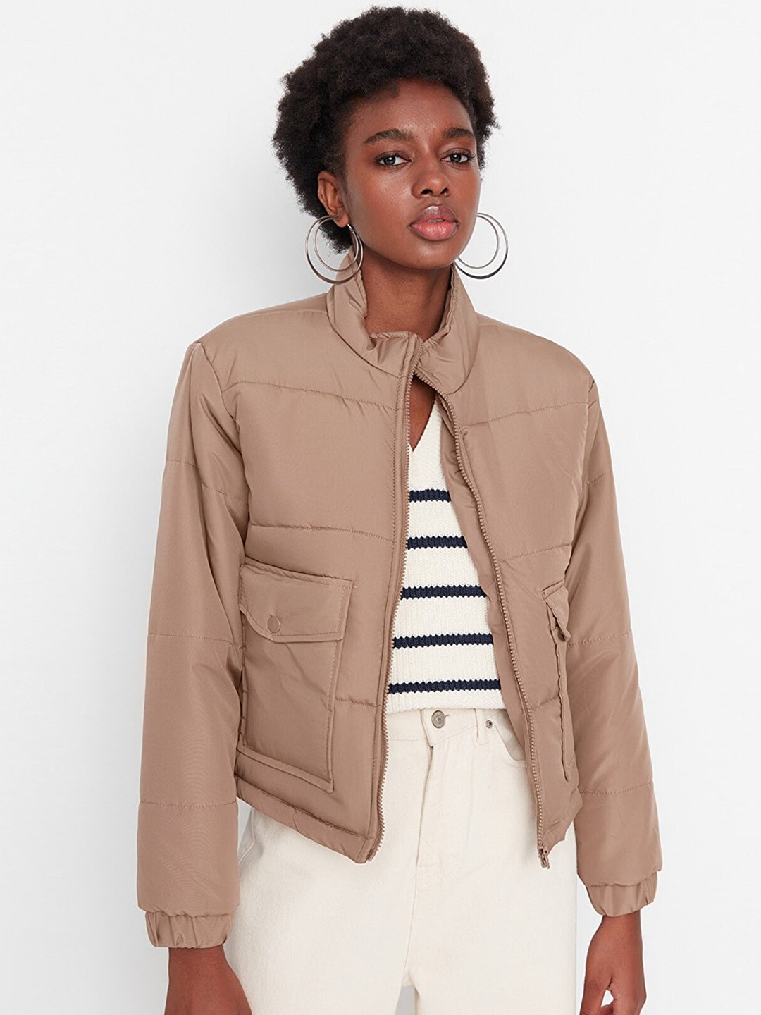 

Trendyol Women Brown Bomber Jacket