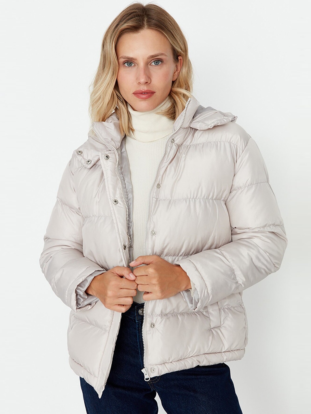 

Trendyol Women Grey Padded Jacket
