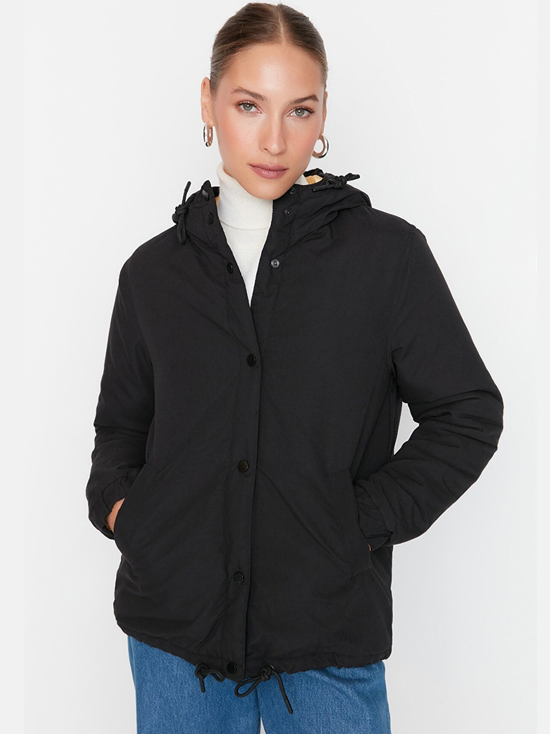 

Trendyol Women Black Bomber Jacket