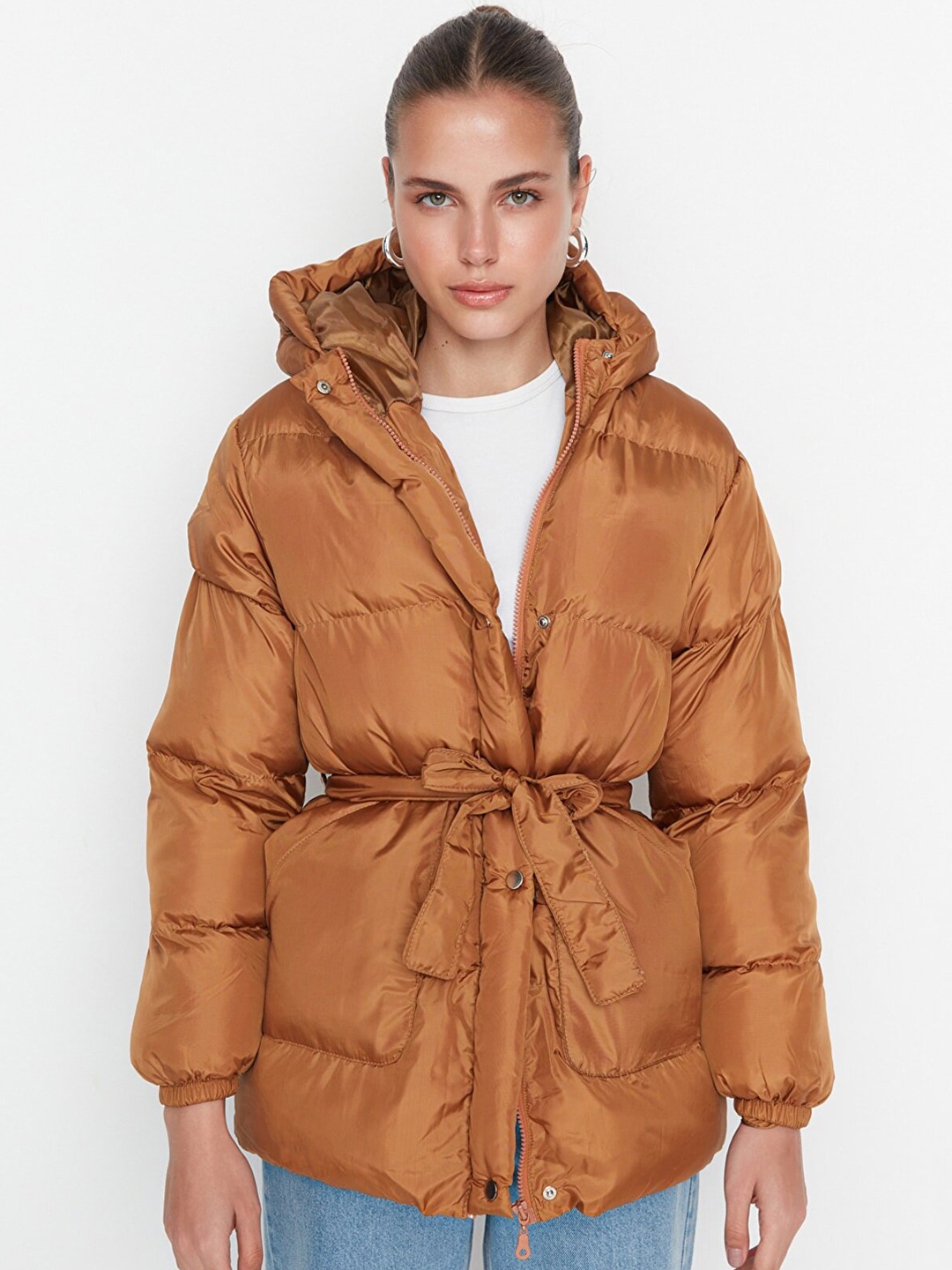 

Trendyol Women Camel Brown Padded Jacket