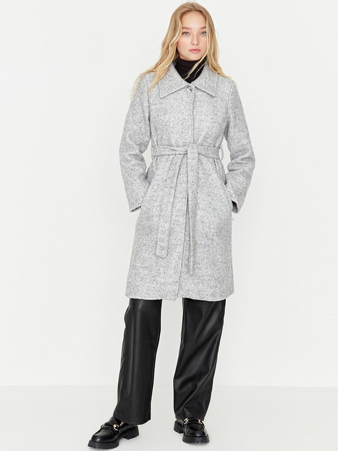 

Trendyol Women Grey Solid Over Coat