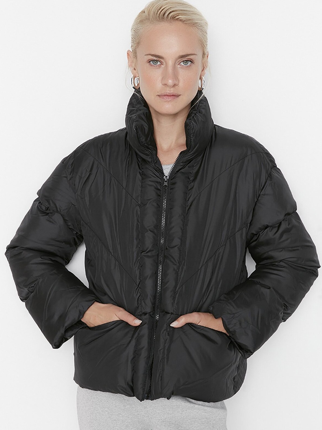 

Trendyol Women Black Puffer Jacket