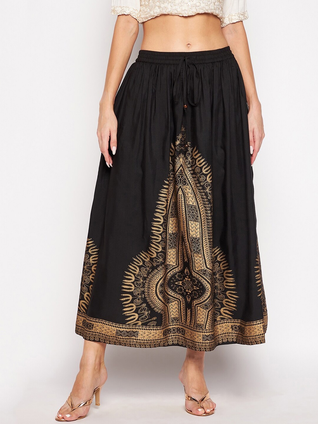 

Riara Women Black Printed Skirt