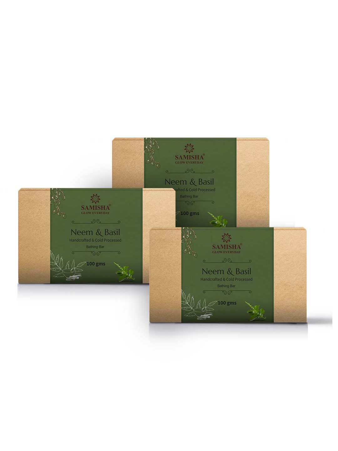 

SAMISHA Glow Everyday Organic Neem & Basil Soap 100 g, Green