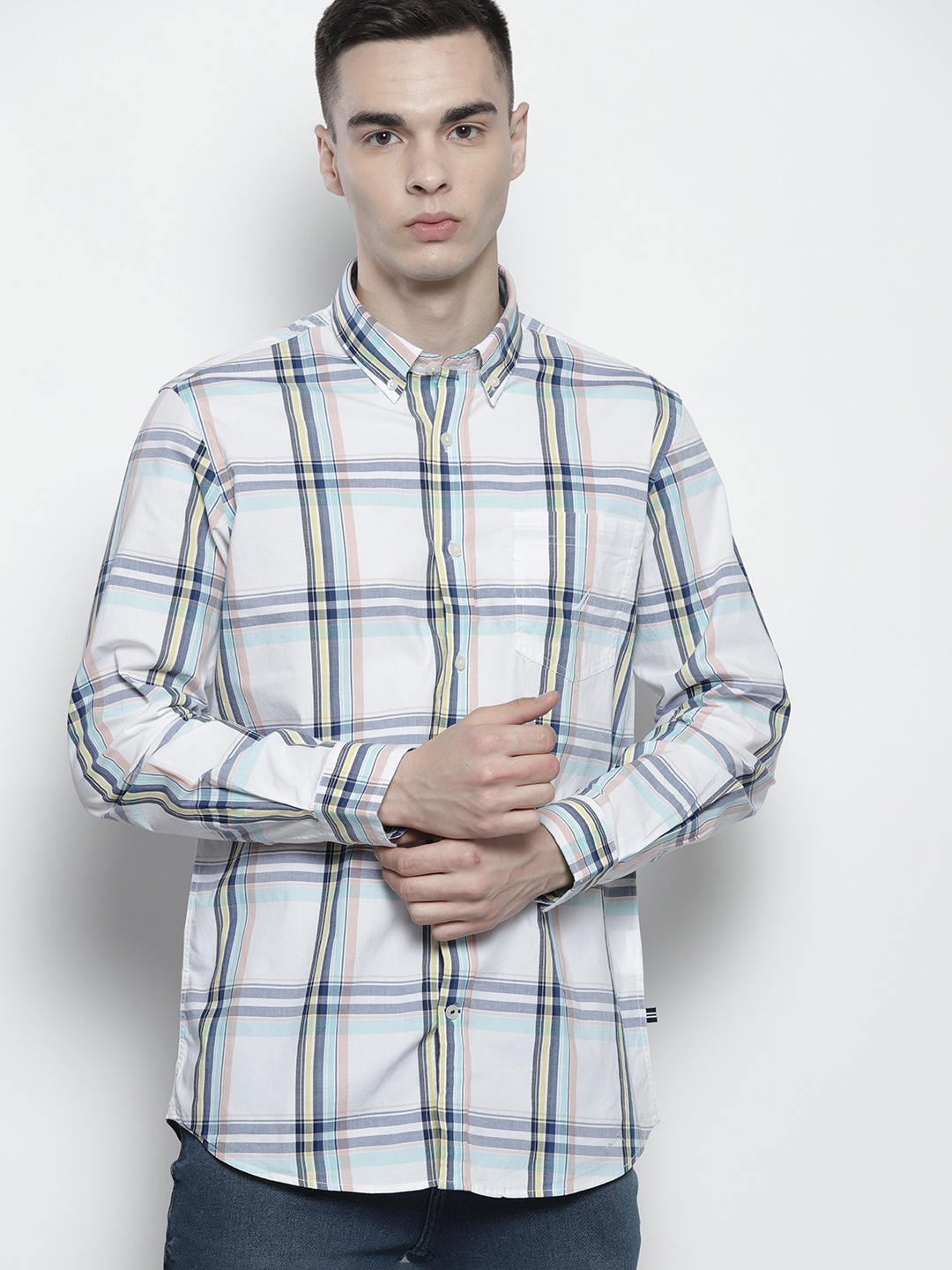 

Nautica Classic Tartan Checks Casual Shirt, Blue