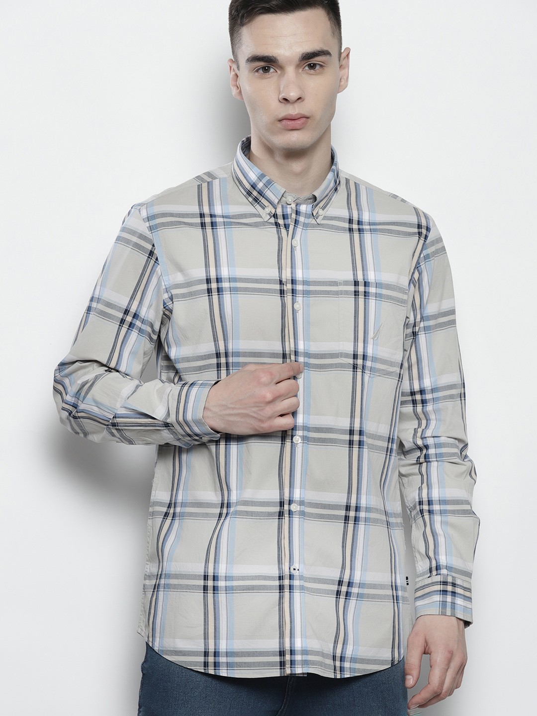 

Nautica Classic Tartan Checks Shirt, Grey