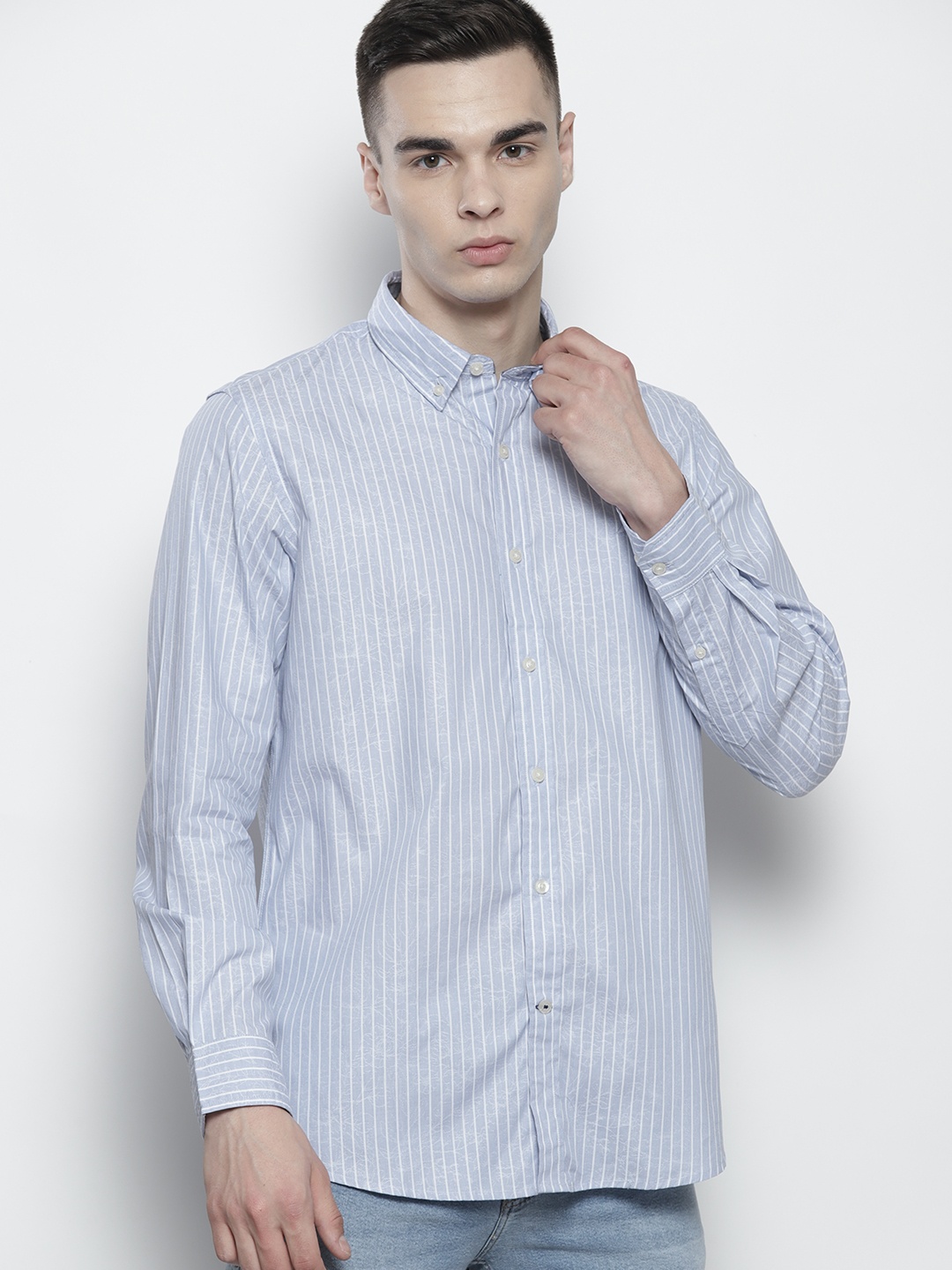 

Nautica Pure Cotton Striped Casual Shirt, Blue