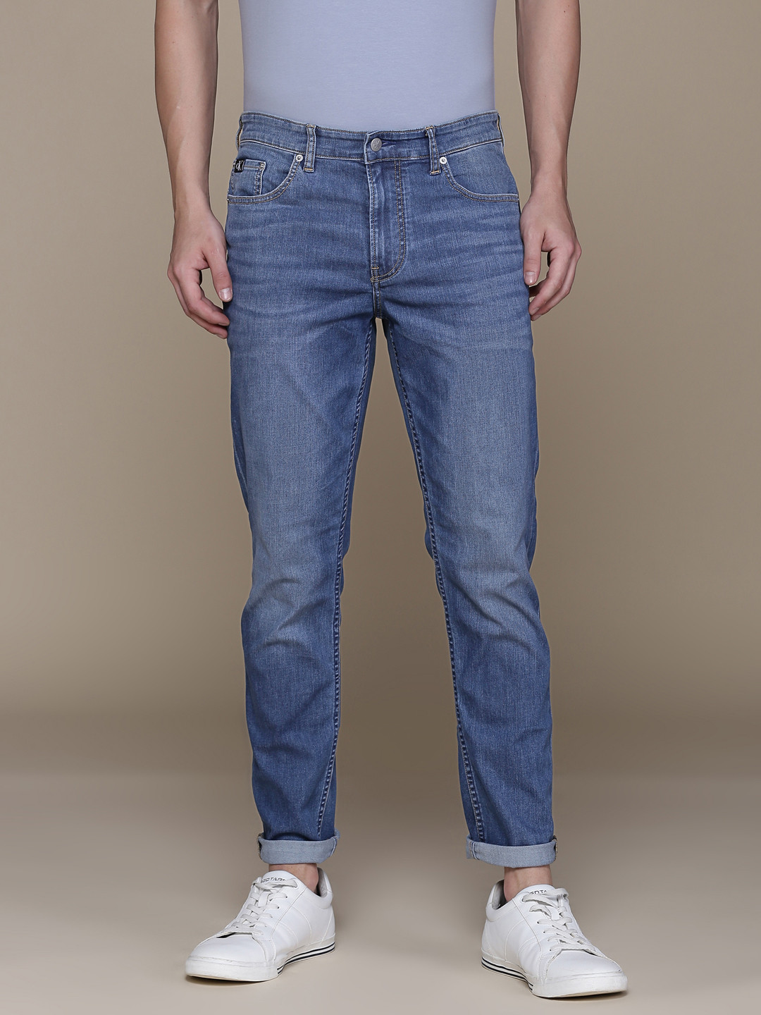 

Calvin Klein Jeans Men Blue Body Skinny Fit Light Fade Mid-Rise Stretchable Jeans