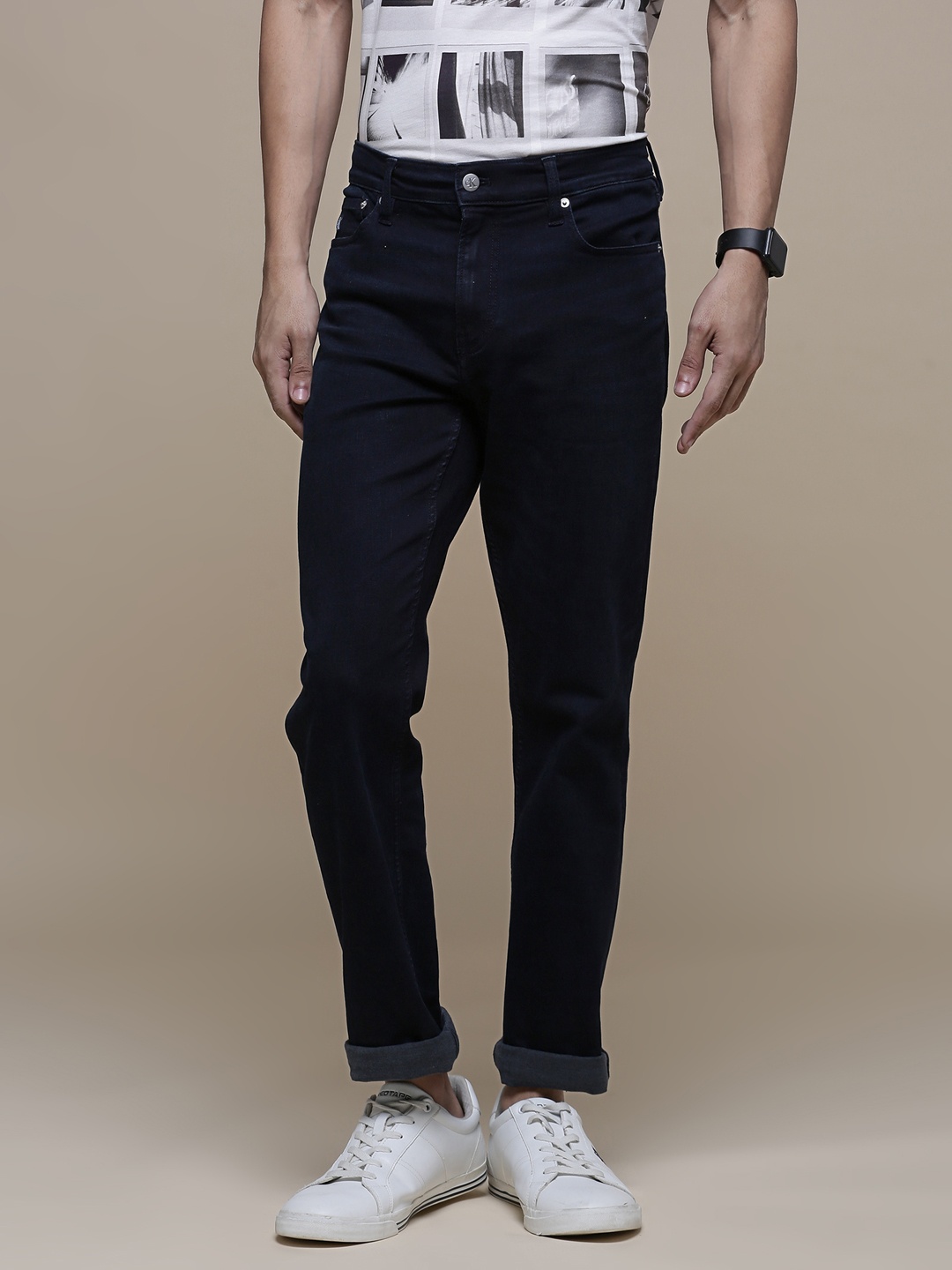 

Calvin Klein Jeans Men Navy Blue Slim Fit Mid-Rise Clean Look Light Fade Jeans