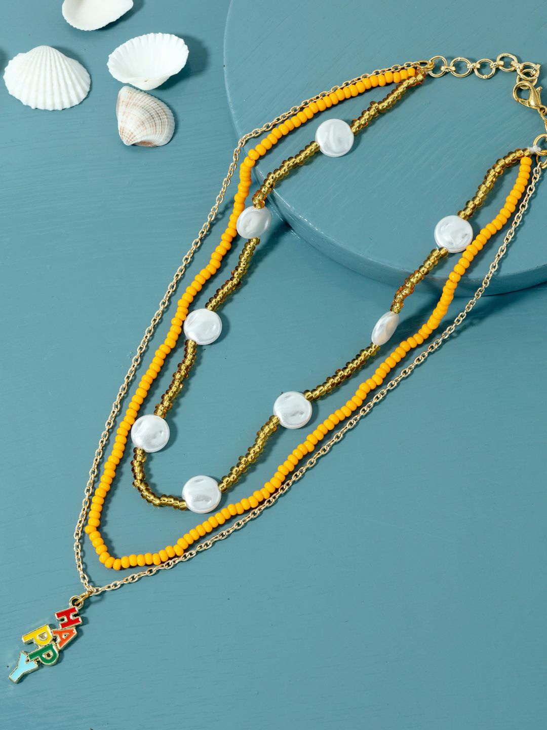 

AccessHer Gold-Plated & White Brass Layered Chain