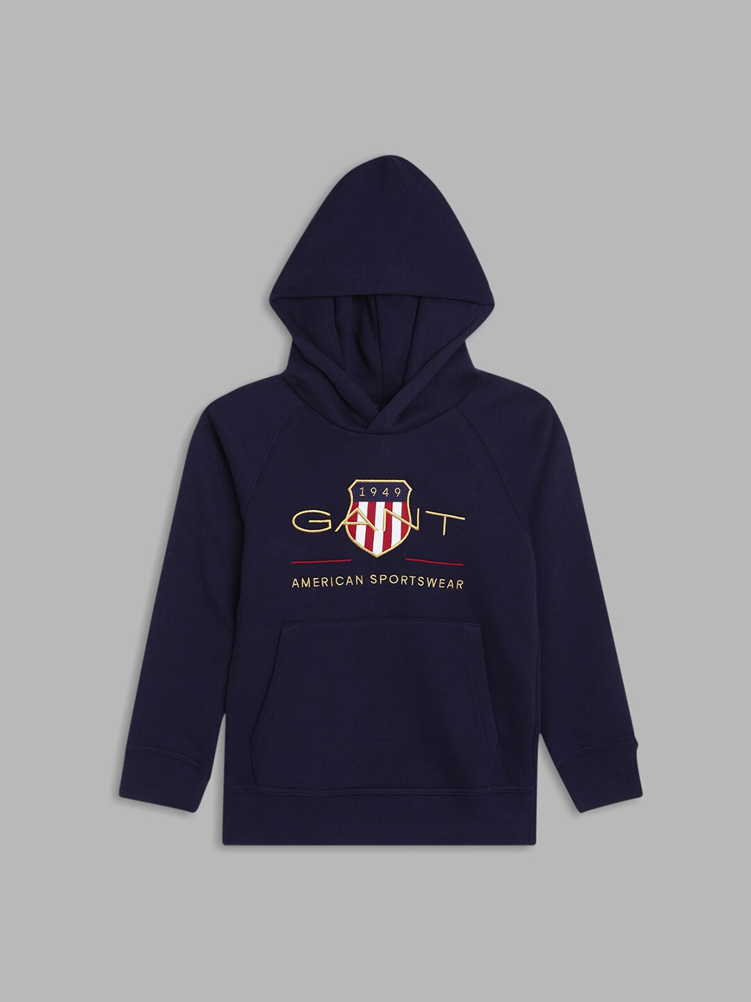 

GANT Boys Blue Printed Cotton Hooded Sweatshirt