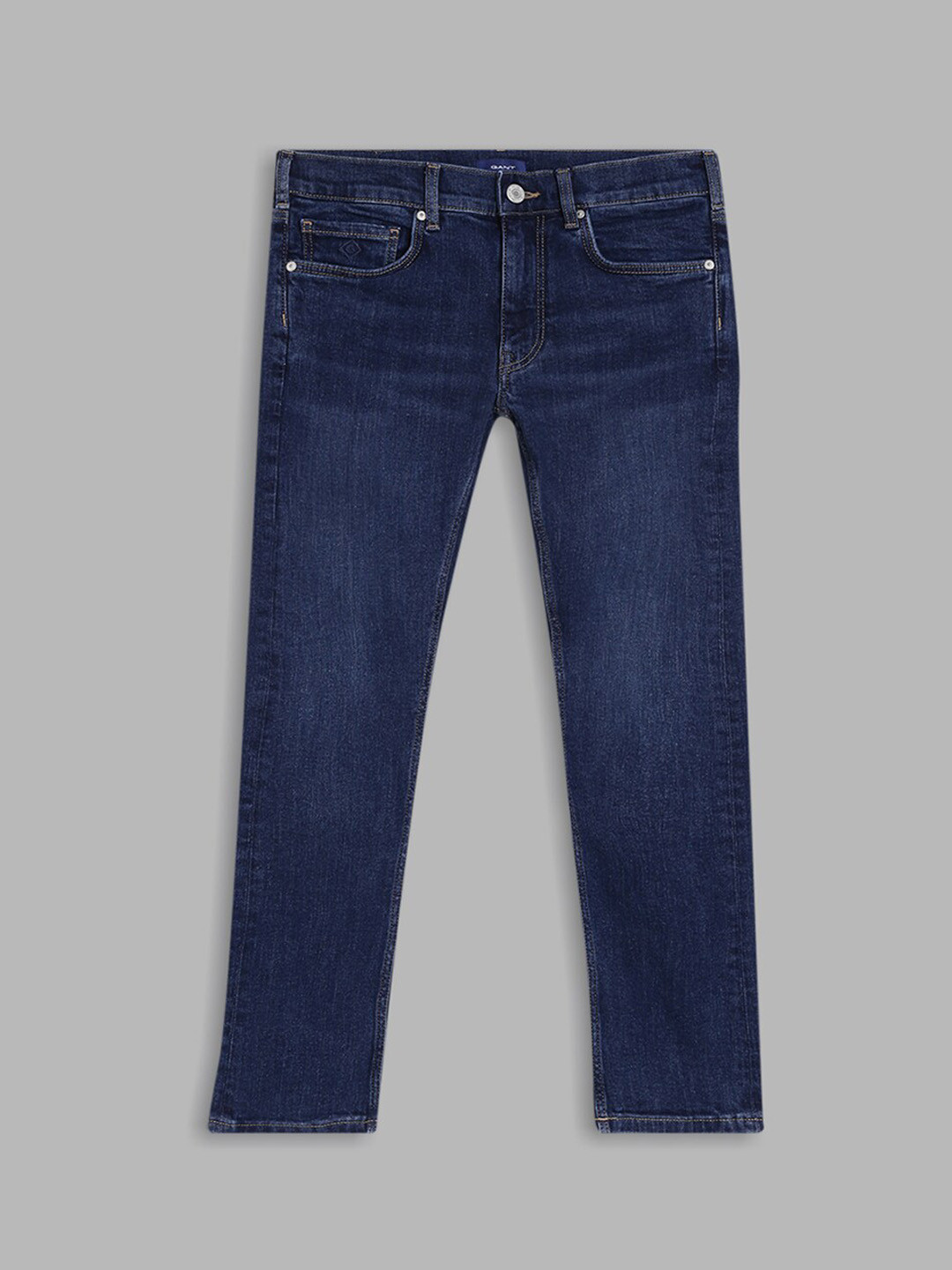 

GANT Boys Navy Blue Slim Fit Light Fade Cotton Jeans