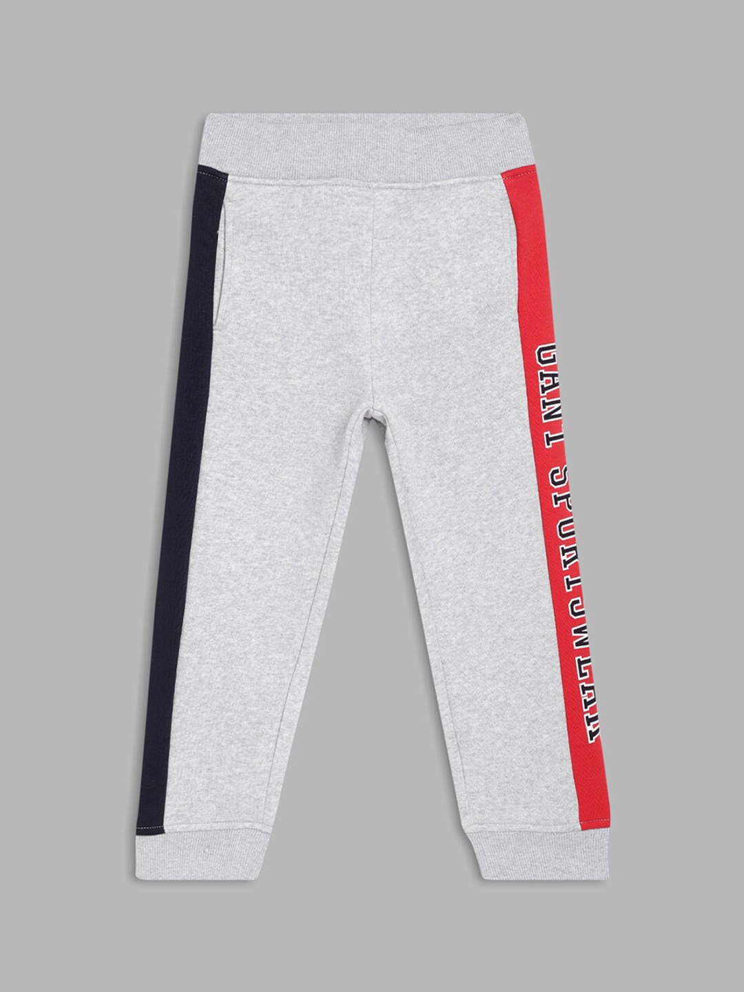 

GANT Boys Grey & Red Colourblocked Cotton Regular Fit Joggers