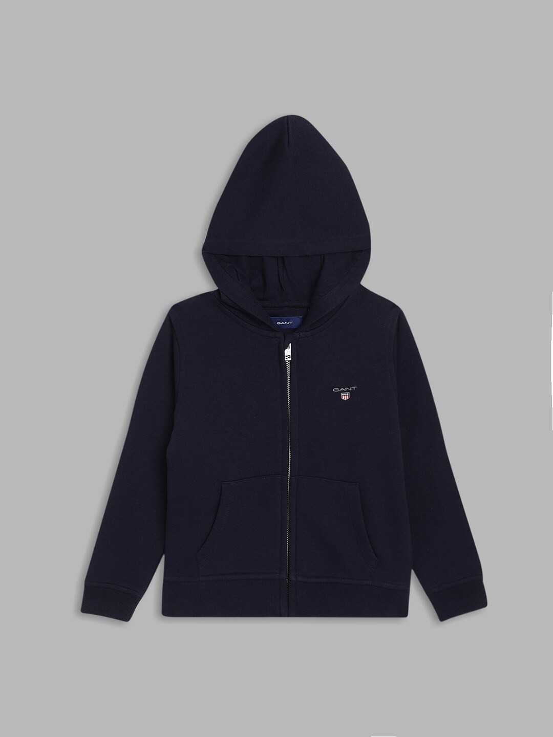 

GANT Boys Navy Blue Solid Cotton Hooded Sweatshirt