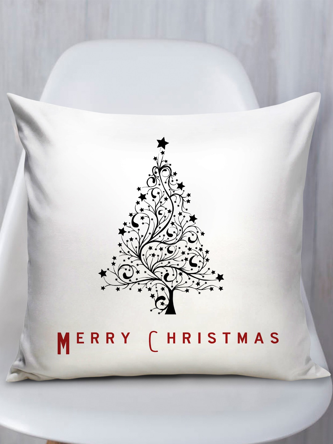 

TIED RIBBONS White Abstract Satin Square Cushion Cover