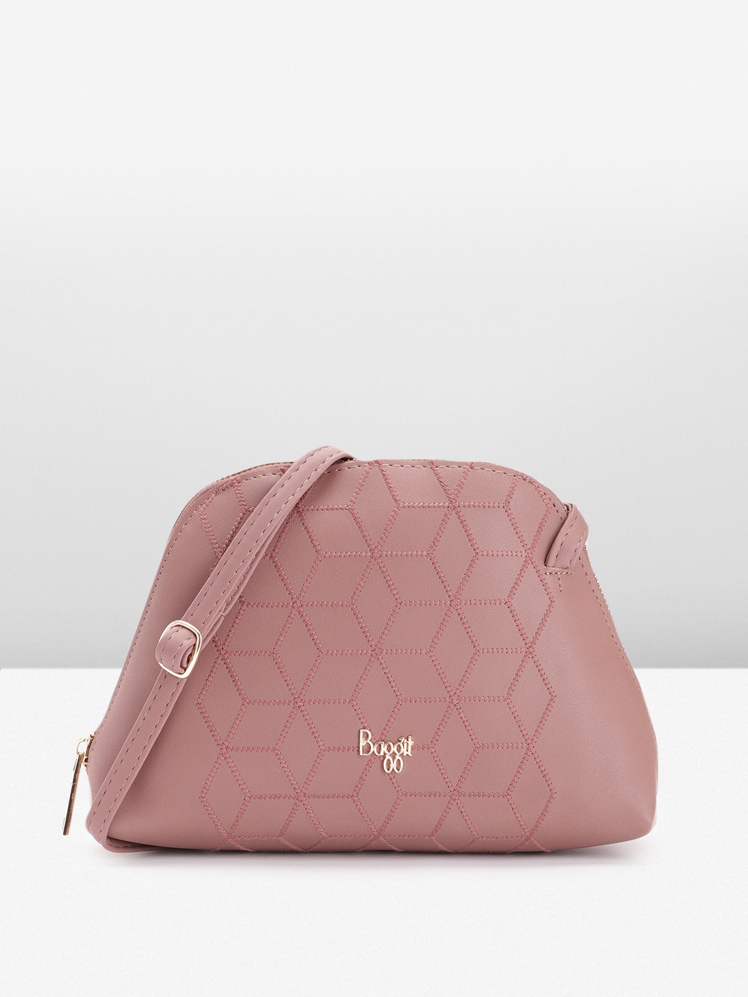 

Baggit Women Textured Sling Bag, Pink