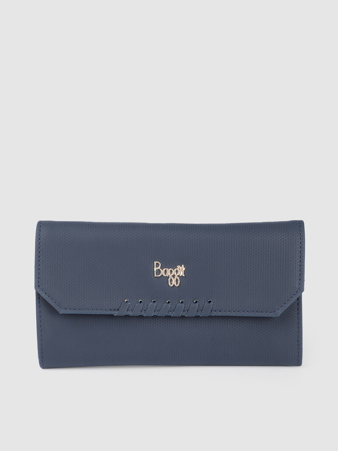 

Baggit Women Solid PU Three Fold Wallet, Navy blue