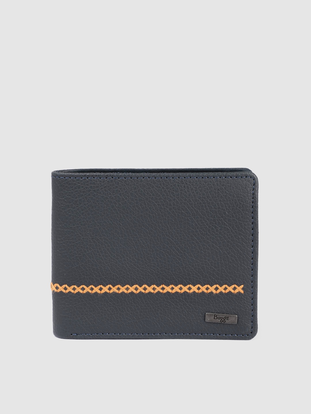 

Baggit Men Solid Two Fold Wallet, Navy blue