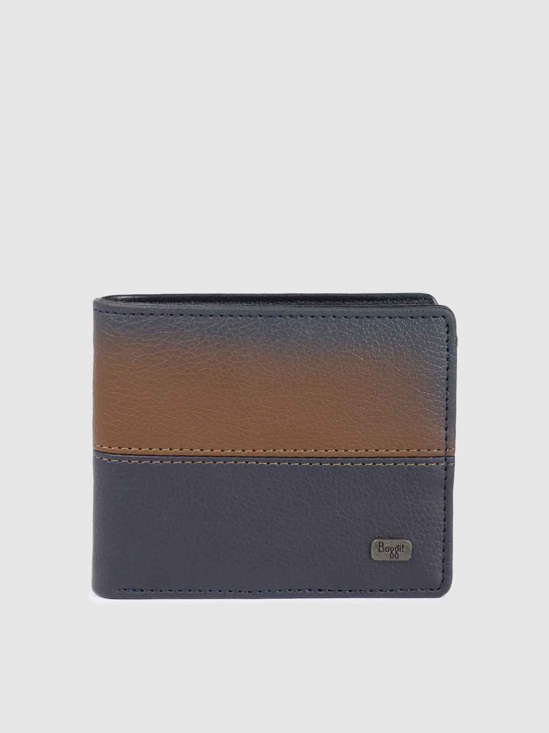 

Baggit Men Colourblocked PU Two Fold Wallet, Navy blue