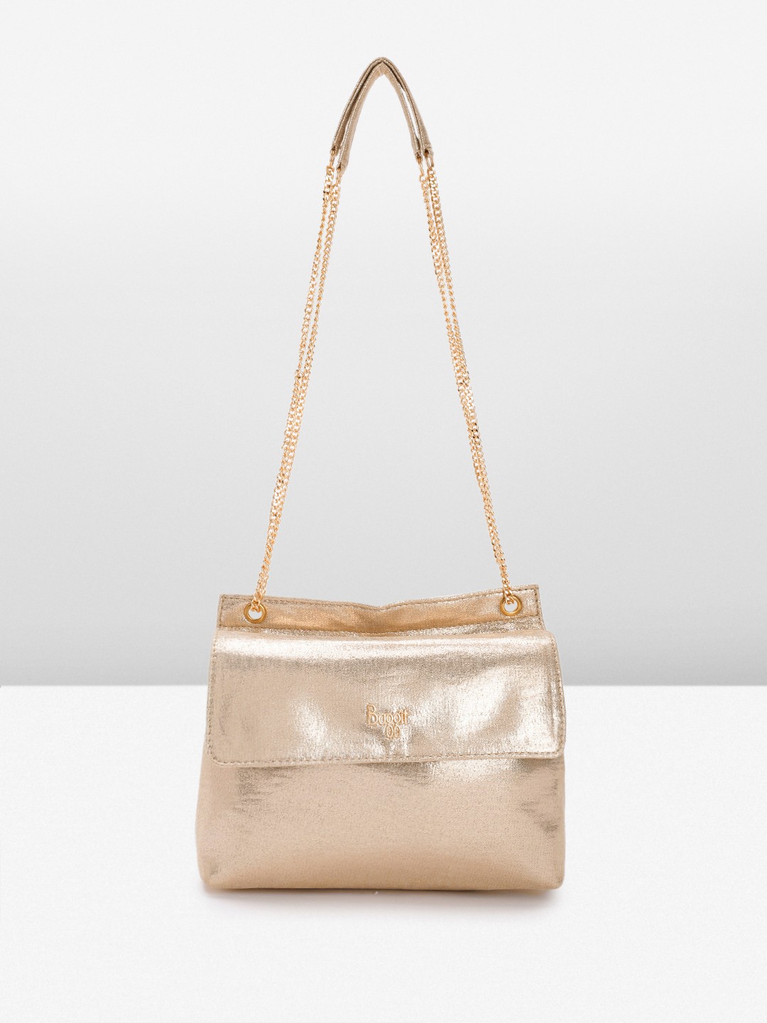 

Baggit Embellished PU Small Structured Party Shoulder Bag, Gold