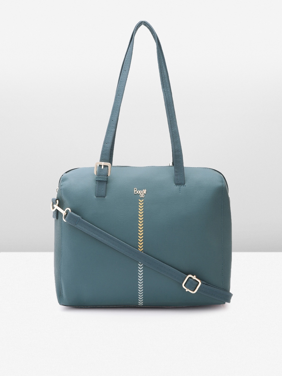 

Baggit Bowling Shoulder Bag with Embroidered Detail, Teal