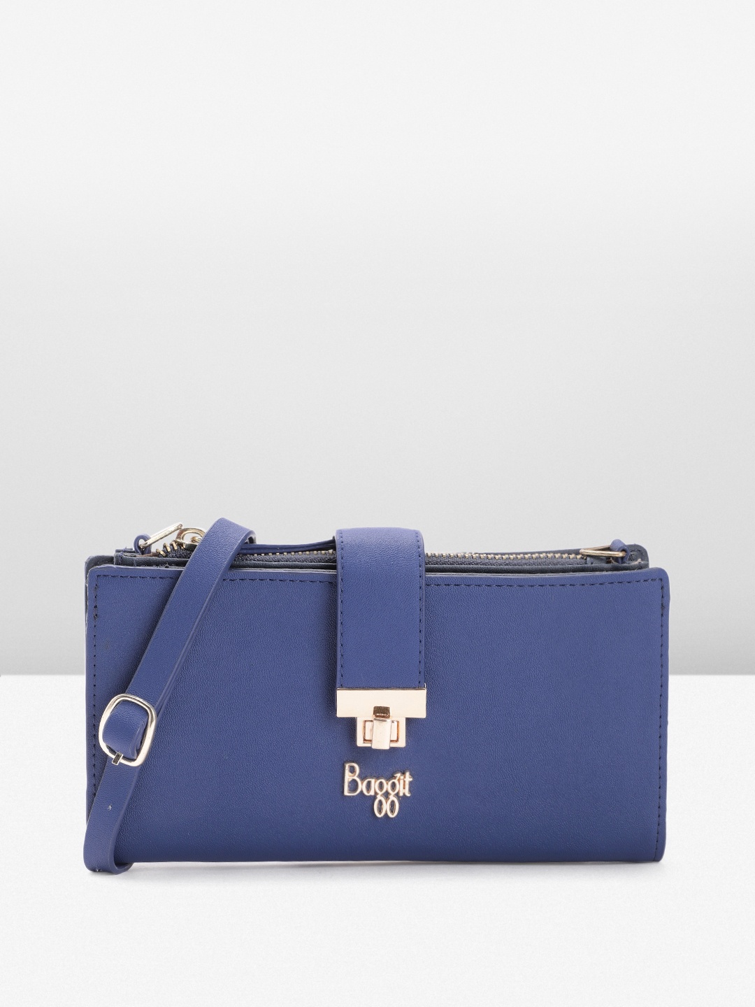 

Baggit Women Two Fold Wallet with Sling Strap, Blue