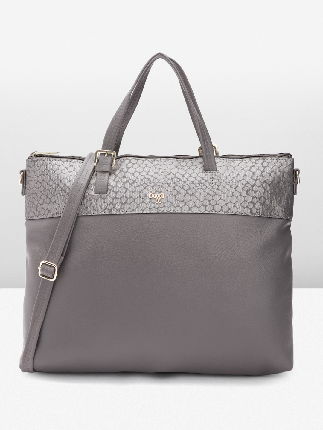 

Baggit Women Solid Handheld Bag, Grey
