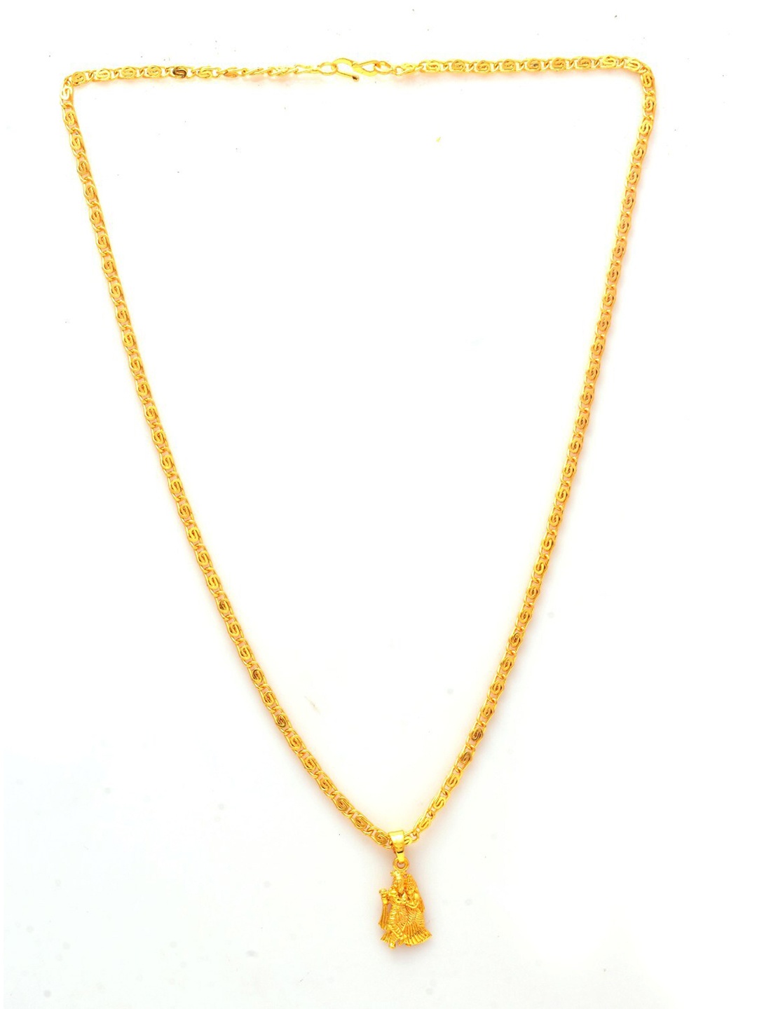

Jewar Mandi Unisex Gold-Tonned Gold-Plated Pendant With Chain